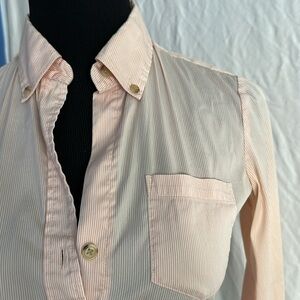 Theory pink pinstripe cropped stretch oxford shirt P